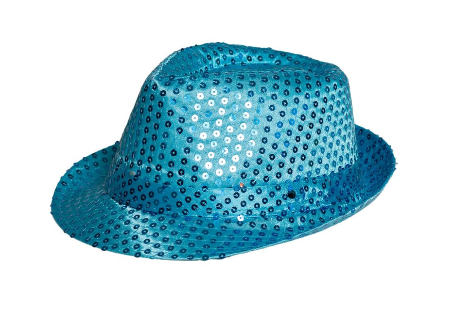 Chapeau à paillettes Turquoise - paquet de 6