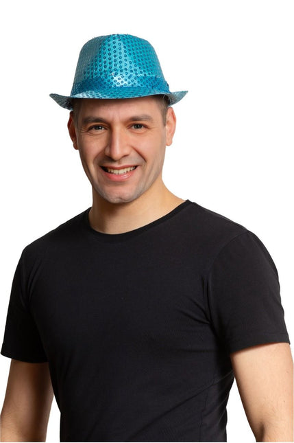 Chapeau à paillettes Turquoise - paquet de 6