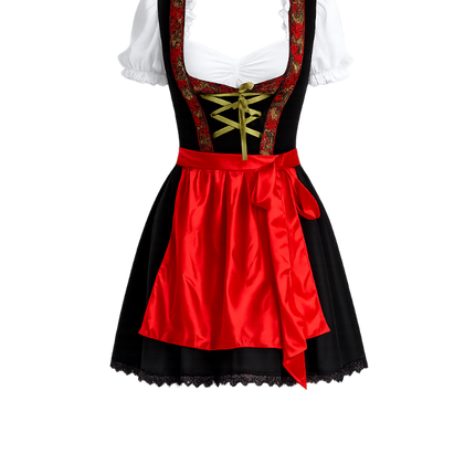 Robe dirndl rouge pour l'Oktoberfest « Rosalie »