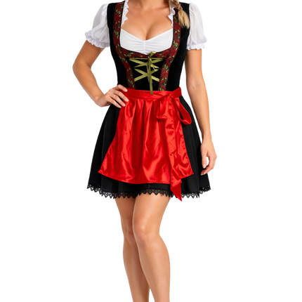Robe dirndl rouge pour l'Oktoberfest « Rosalie »