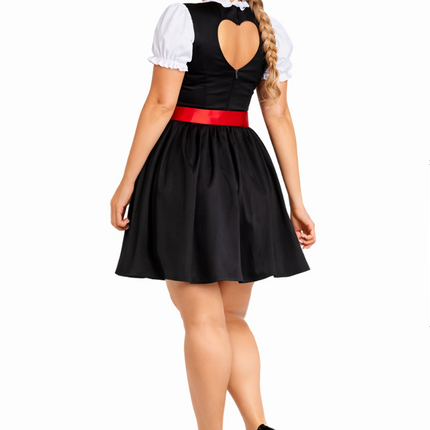 Robe dirndl rouge pour l'Oktoberfest « Rosalie »