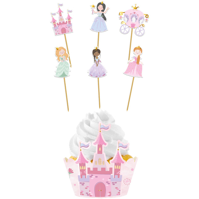 Dessus de gâteau Princesses 6pcs