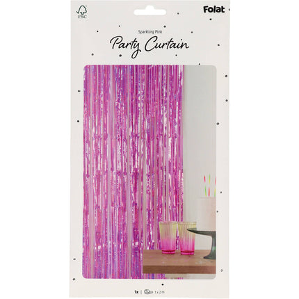Rideau de porte rose 2m