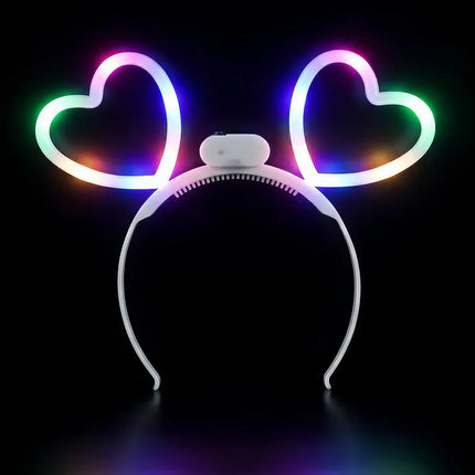 Diadème LED « Glowing hearts »