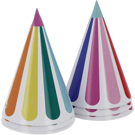 Chapeaux de fête colorés 16cm 6pcs