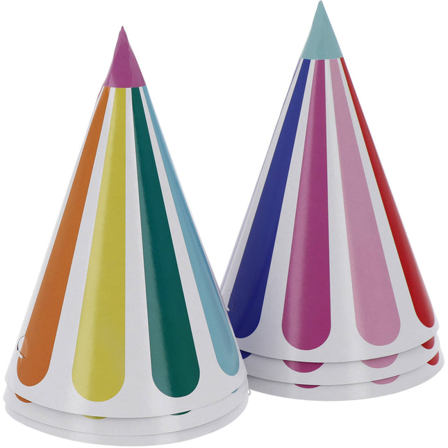 Chapeaux de fête colorés 16cm 6pcs