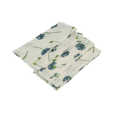 Serviettes de table en coton vert bleu 40cm 4pcs