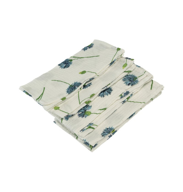 Serviettes de table en coton vert bleu 40cm 4pcs