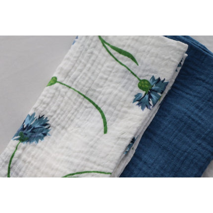 Serviettes de table en coton vert bleu 40cm 4pcs
