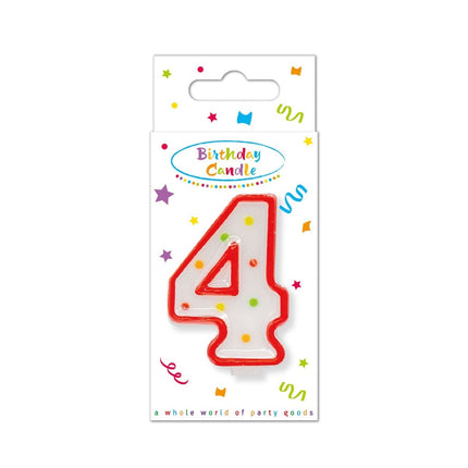 4 Jaar Kaars Rood van Procos koop je bij Partywinkel