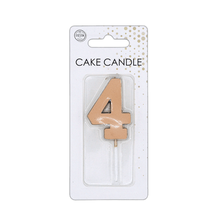 4 Jaar Kaars Rose Goud Metallic 4,5cm van WeFiesta koop je bij Partywinkel