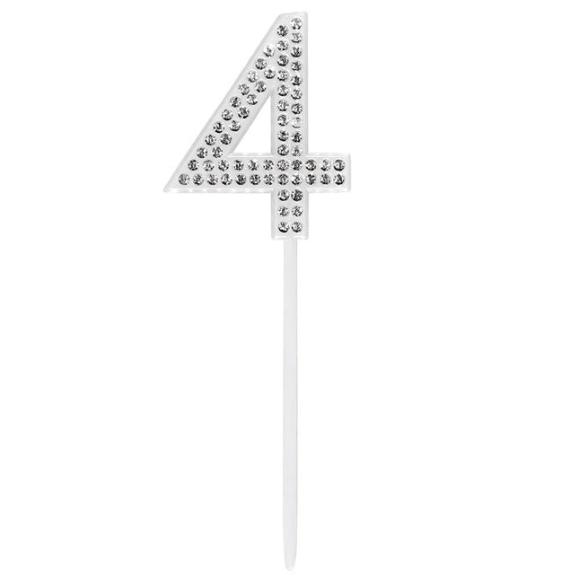 4 Jaar Taarttopper Diamant 10,5cm van Boland koop je bij Partywinkel