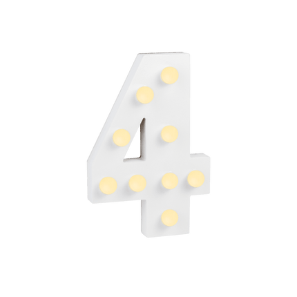 4 Licht Cijfer 16,5cm van Paper Dreams koop je bij Partywinkel