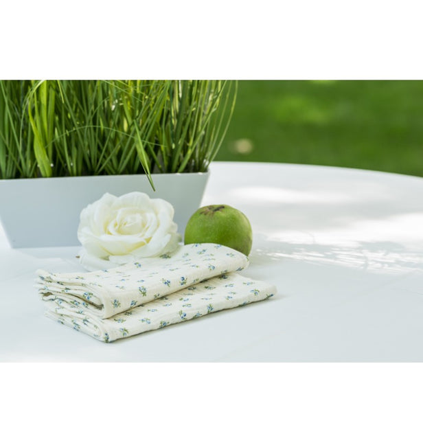 Serviettes en coton fleuries 40cm 4pcs