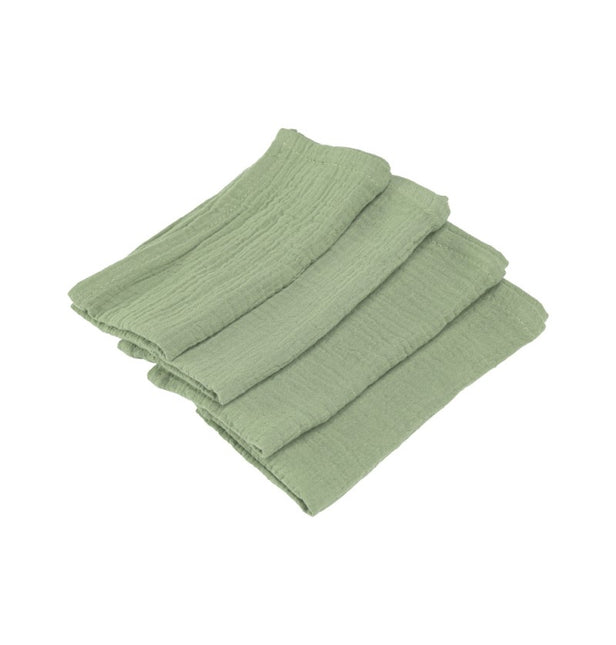 Serviettes en coton vertes 40cm 4pcs