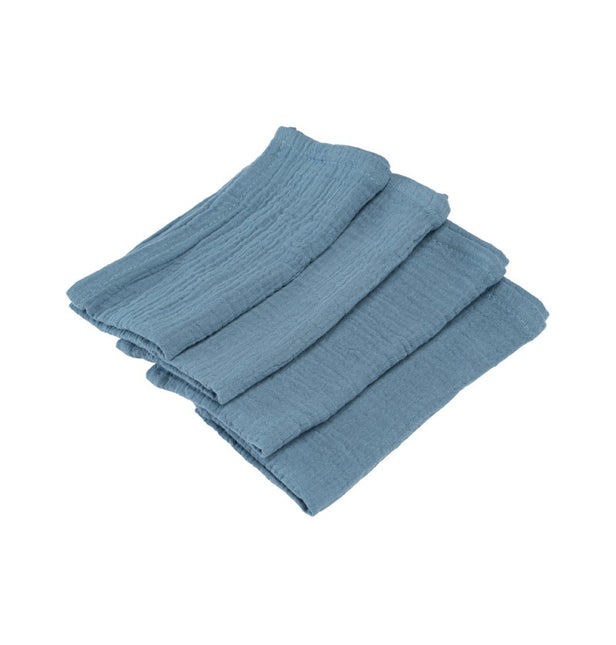 Serviettes en coton bleu 40cm 4pcs