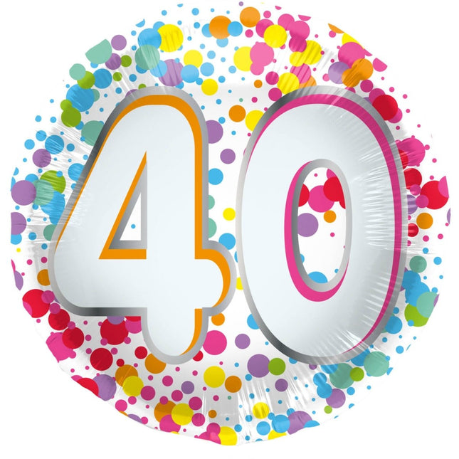 40 Jaar Helium Ballon Leeg 45cm van Folat koop je bij Partywinkel