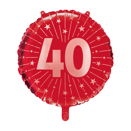40 Jaar Helium Ballon Rood Leeg 45cm van WeFiesta koop je bij Partywinkel