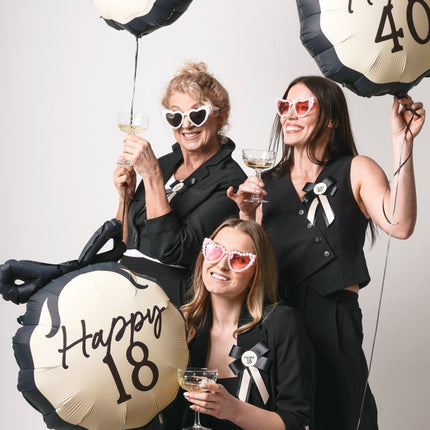 40 Jaar Helium Ballon Zwart Wit 53cm van Partydeco koop je bij Partywinkel