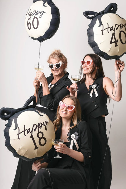 40 Jaar Helium Ballon Zwart Wit 53cm van Partydeco koop je bij Partywinkel