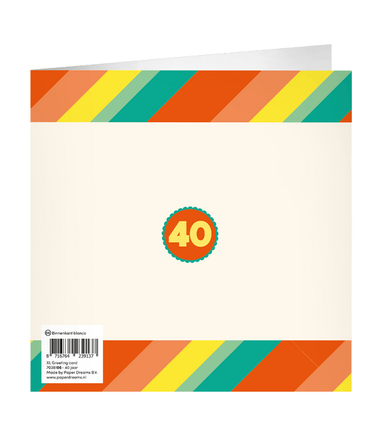 40 Jaar Wenskaart 23cm - Partywinkel - 8716764239137