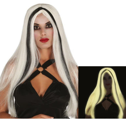 Perruque d'Halloween cheveux longs phosphorescents