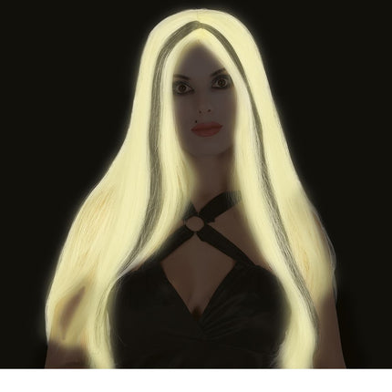 Perruque d'Halloween cheveux longs phosphorescents