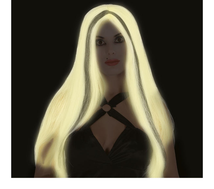 Perruque d'Halloween cheveux longs phosphorescents