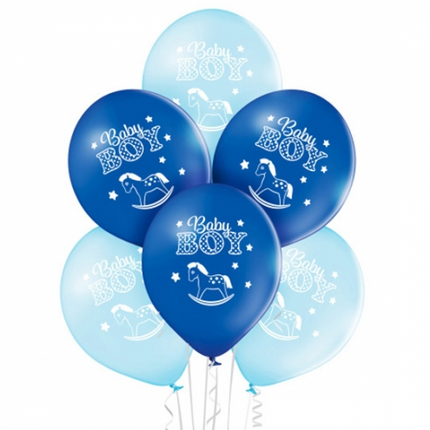 Ballons bleus « Baby Boy » 30 cm, lot de 10