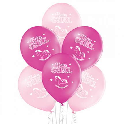 Ballons roses « Baby Girl » 30 cm, lot de 10