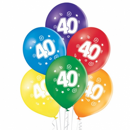 Ballons colorés « 40 ans », 30 cm, lot de 10