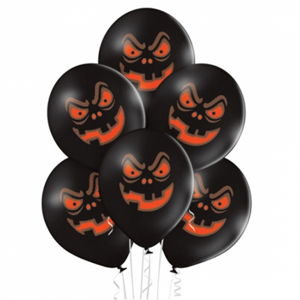 Ballons d'Halloween « Citrouille noire » 30 cm, lot de 10