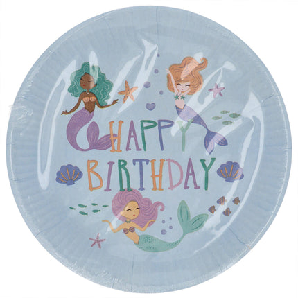 Assiettes Joyeux Anniversaire Sirène