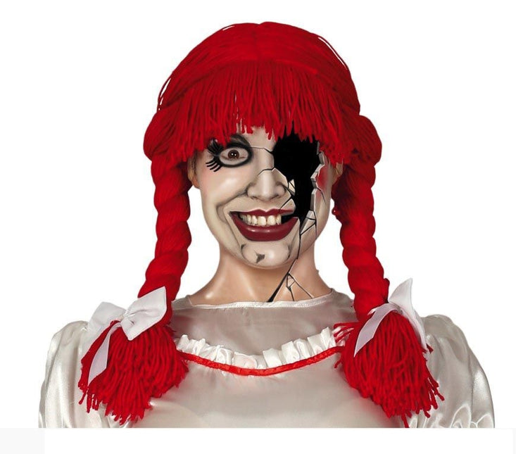 Perruque d'Halloween Poupée Rouge