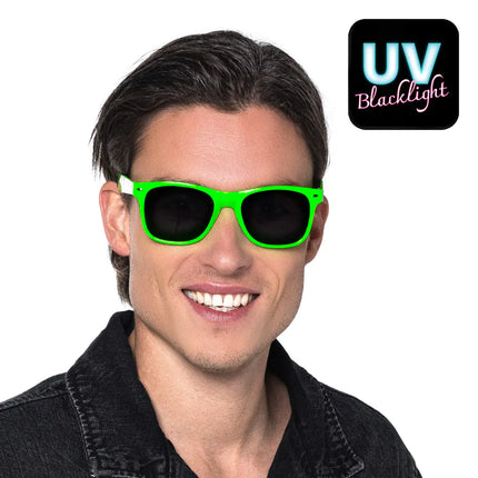 Lunettes de fête Pop vert fluo UV