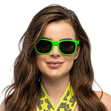 Lunettes de fête Pop vert fluo UV