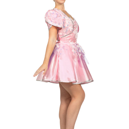 Petite plume rose avec des fleurs