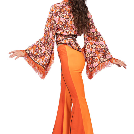 Tenue des années soixante-dix orange dames