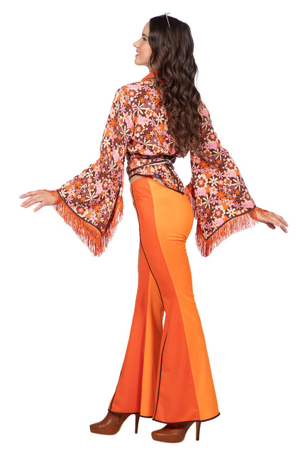 Tenue des années soixante-dix orange dames