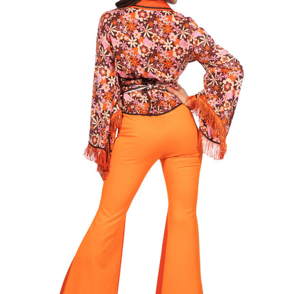 Tenue des années soixante-dix orange dames