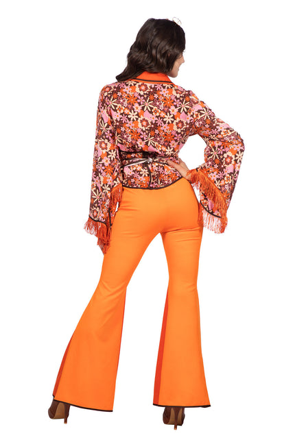 Tenue des années soixante-dix orange dames