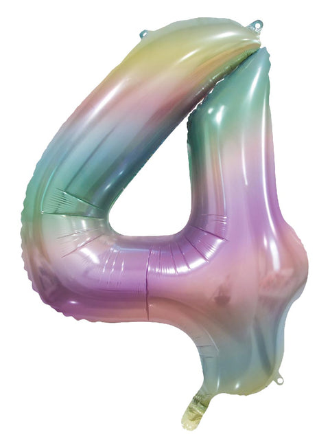 4 ans Ballon à l'hélium arc-en-ciel pastel vide 86cm