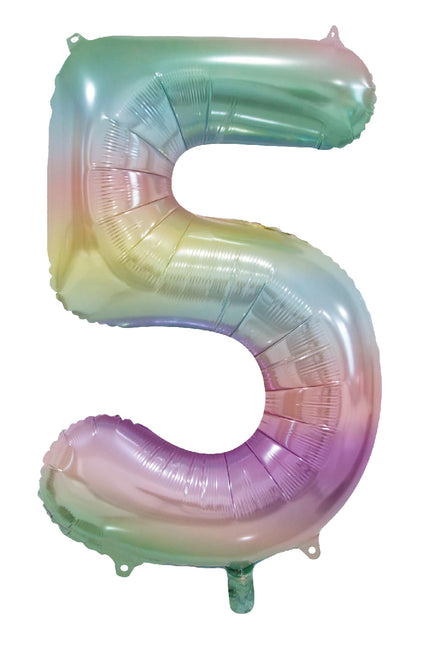 5 ans Ballon à l'hélium arc-en-ciel pastel vide 86cm