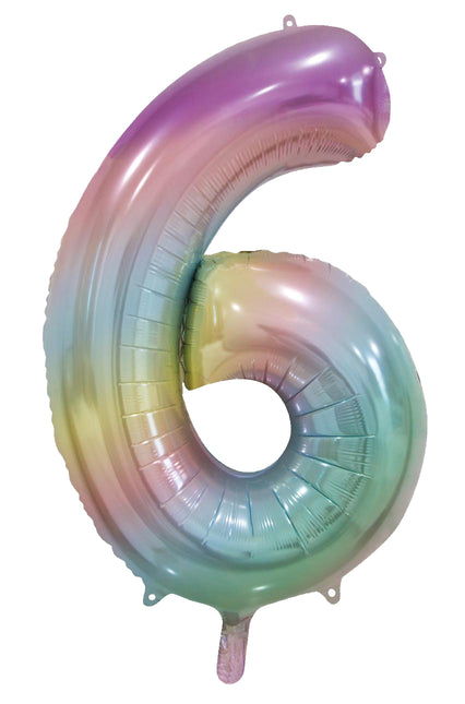 6 ans Ballon à l'hélium arc-en-ciel pastel vide 86cm