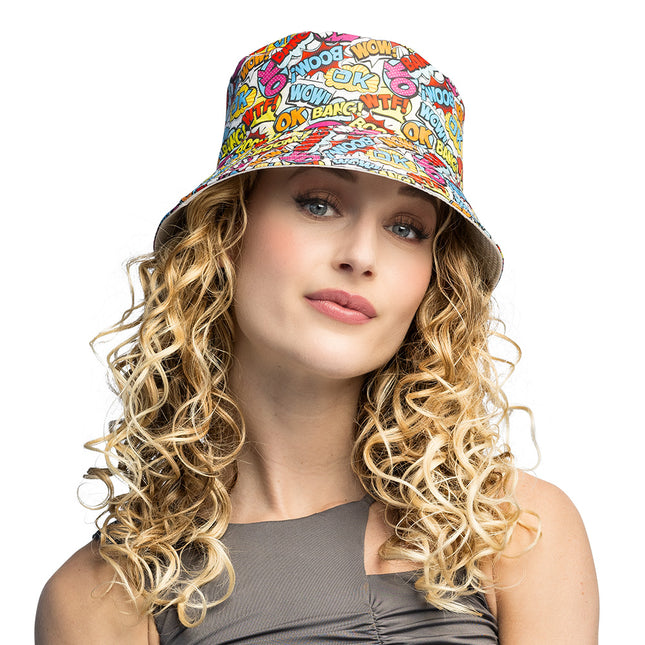 Chapeau seau Rave pop art