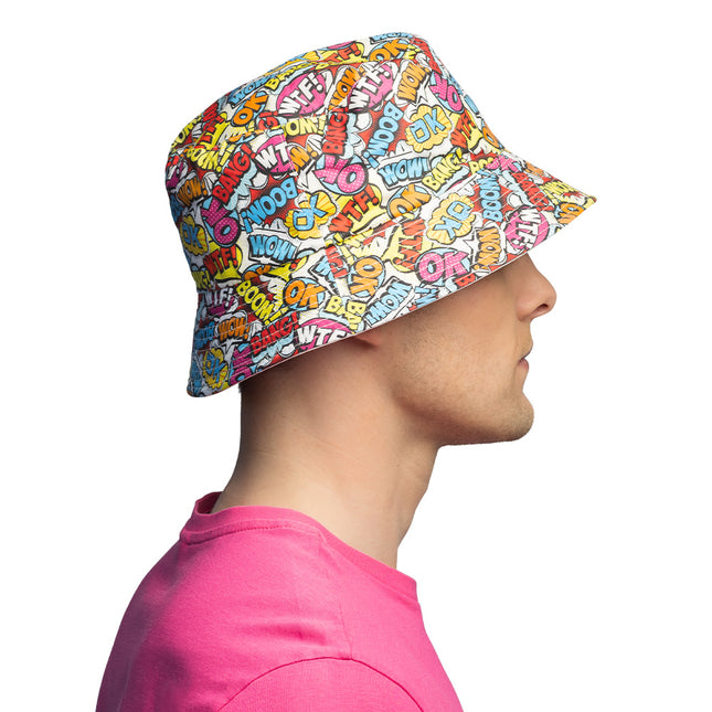 Chapeau seau Rave pop art