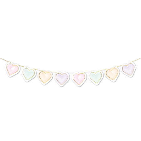Papier guirlande 2m - Coeurs aquarelles