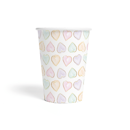 Tasses en forme de coeur 210ml 8pcs