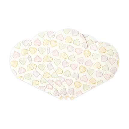 20 serviettes en papier 3 plis en forme de coeur 33x33cm - Watercolours Hearts