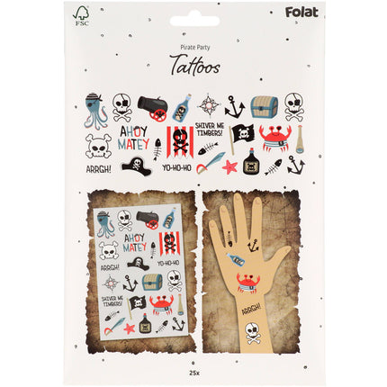 Faux tatouages de pirate 25 pièces